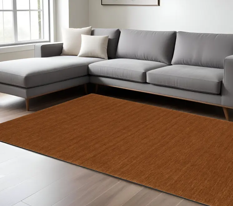 6' X 9' Rust Wool Hand Tufted Area Rug