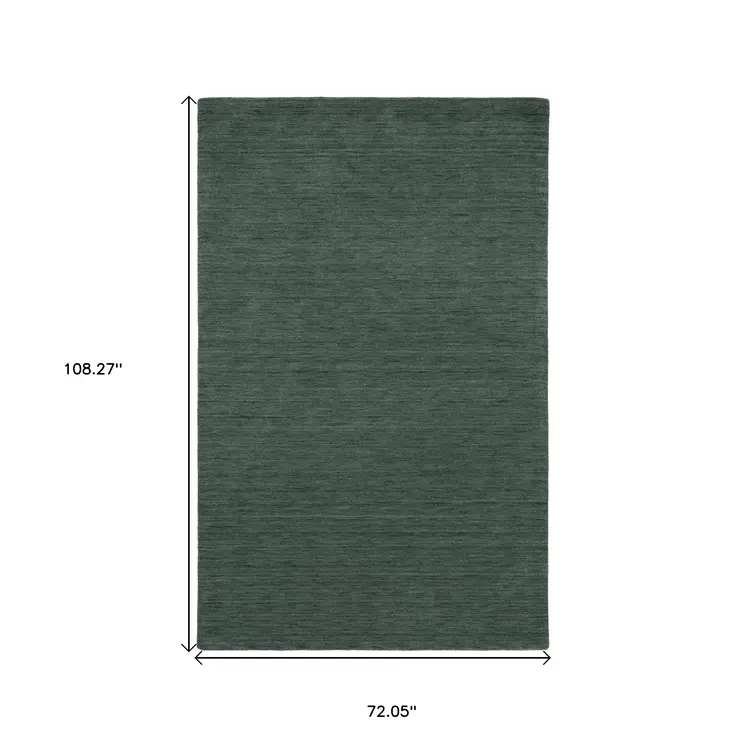 6' X 9' Teal And Blue Wool Hand Tufted Area Rug