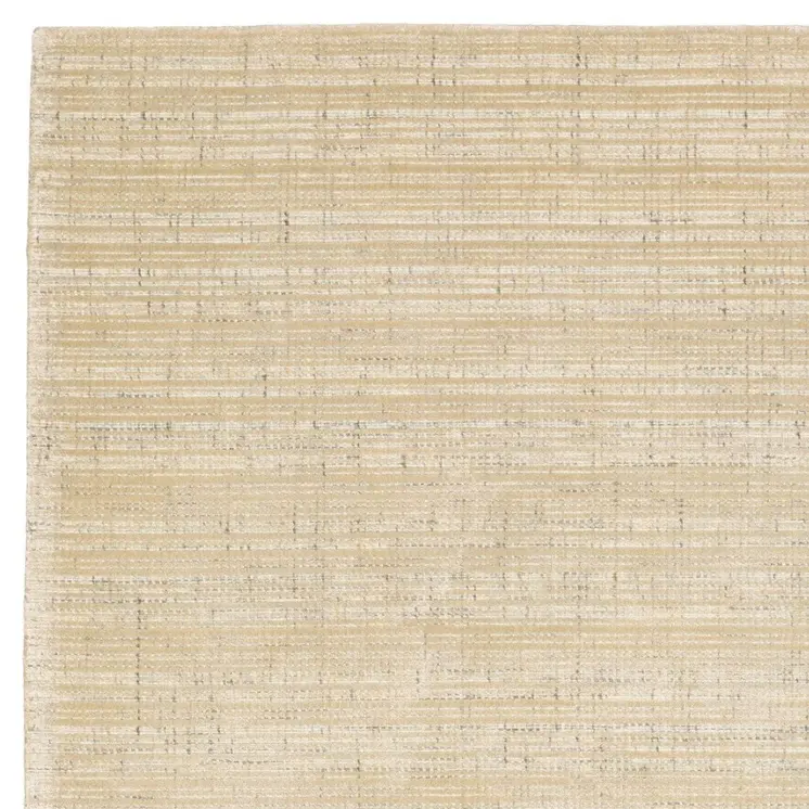8' X 10' Beige And Ivory Striped Hand Tufted Area Rug
