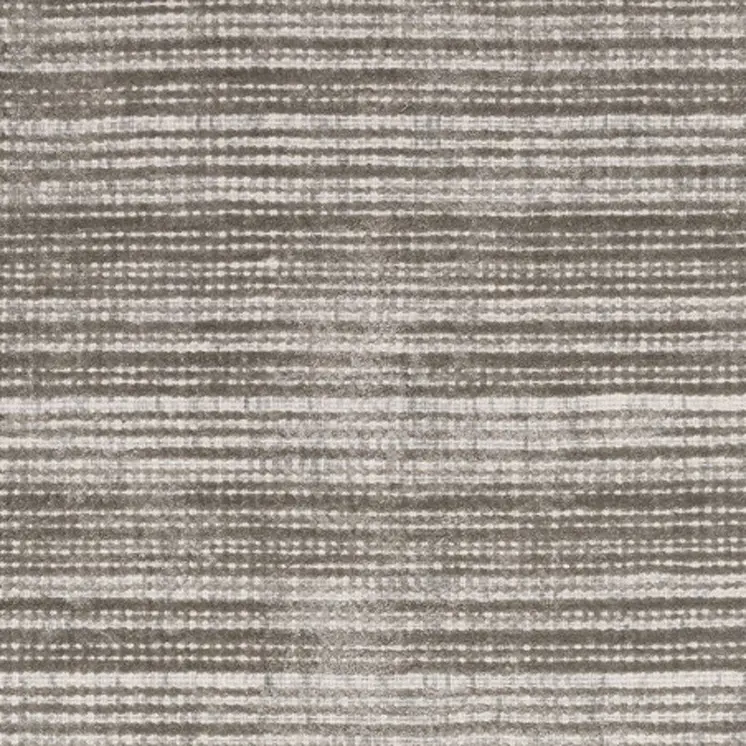 8' Gray And Ivory Striped Hand Tufted Runner Rug