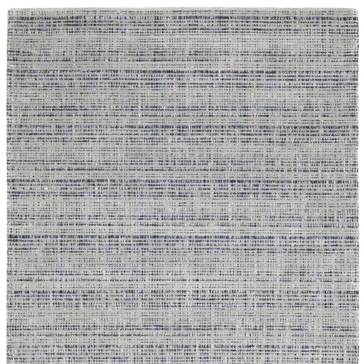 8' X 10' Gray And Blue Striped Hand Tufted Area Rug
