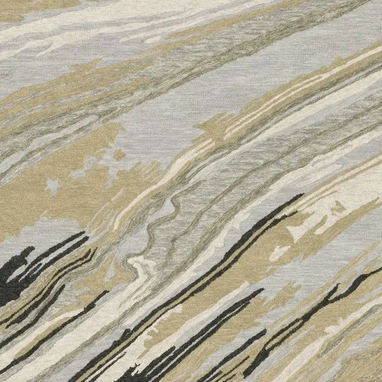 5' X 8' Gray Wool Abstract Hand Tufted Area Rug