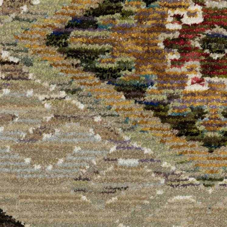 3' X 5' Gray And Green Tribal Area Rug