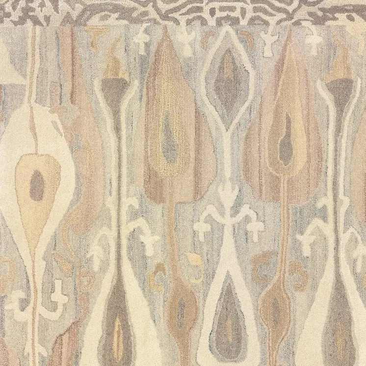 5' X 8' Gray And Beige Wool Abstract Hand Tufted Area Rug