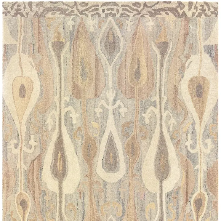 5' X 8' Gray And Beige Wool Abstract Hand Tufted Area Rug