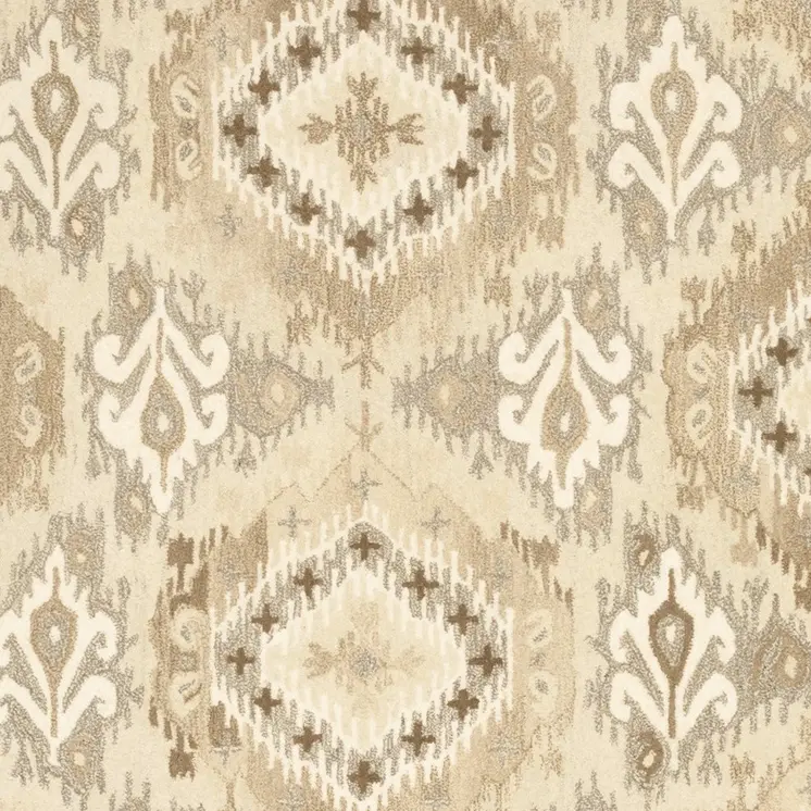 5' X 8' Beige And Ivory Wool Abstract Hand Tufted Area Rug
