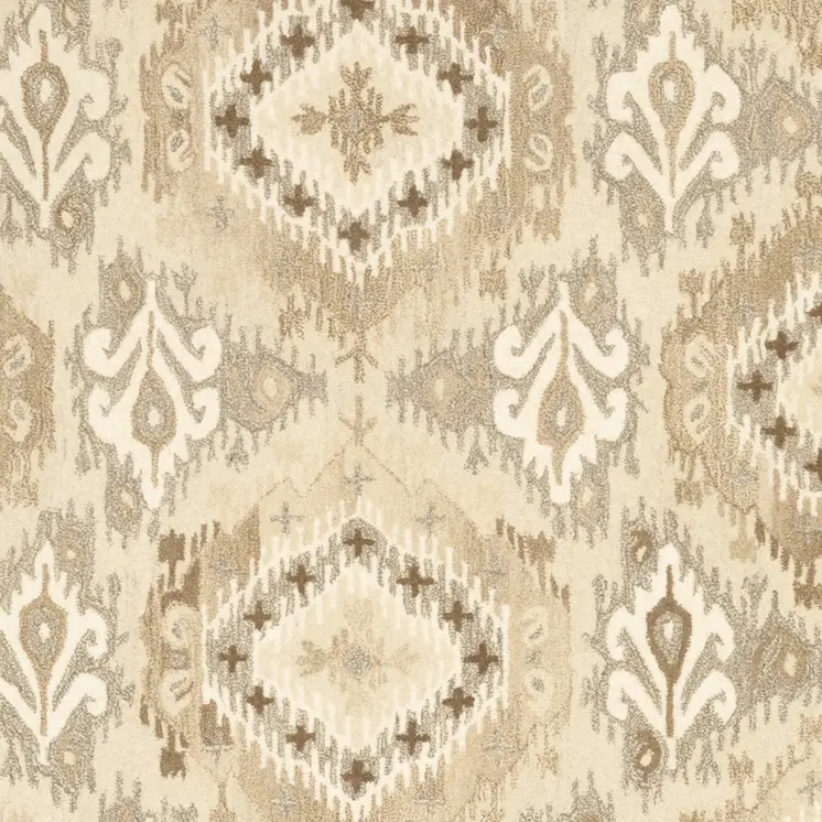 5' X 8' Beige And Ivory Wool Abstract Hand Tufted Area Rug