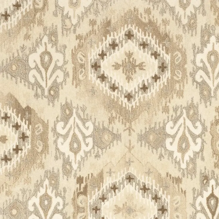 5' X 8' Beige And Ivory Wool Abstract Hand Tufted Area Rug