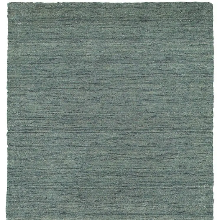 8' Light Blue Wool Hand Tufted Runner Rug