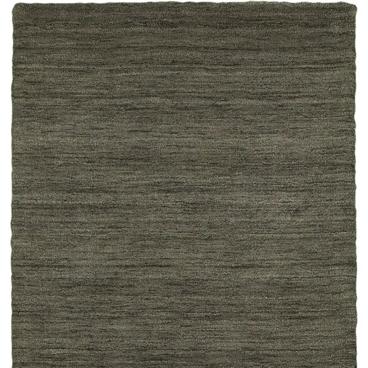 8' Charcoal Wool Hand Tufted Runner Rug