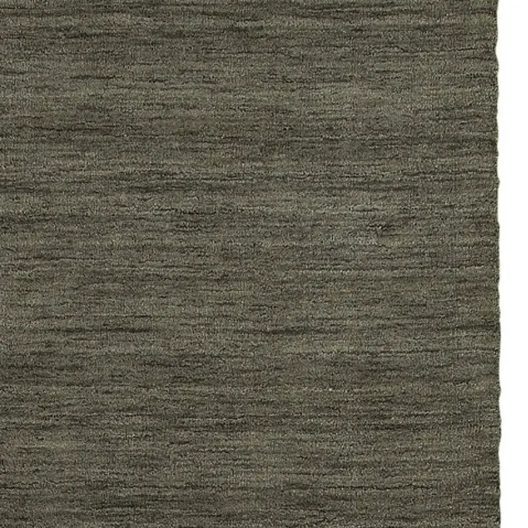 8' Charcoal Wool Hand Tufted Runner Rug
