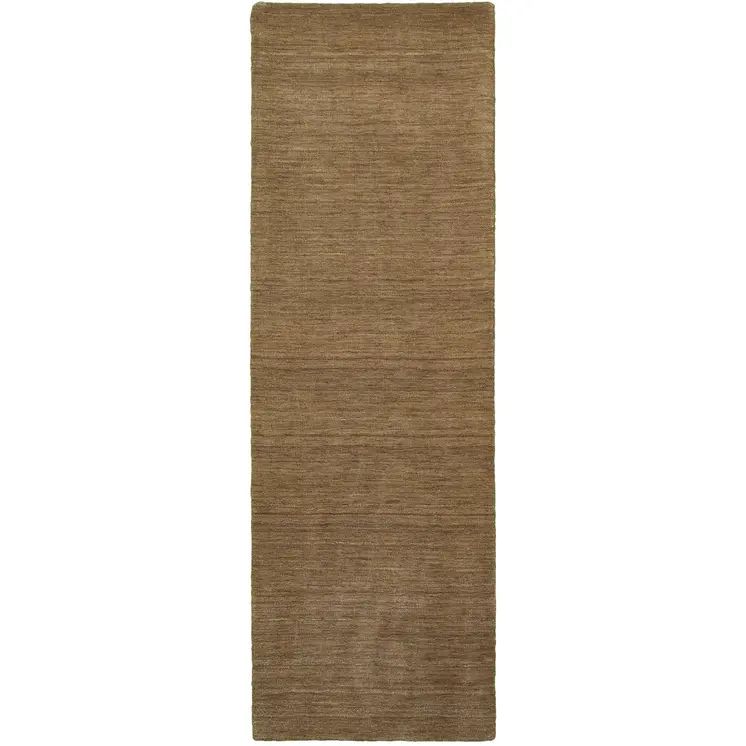 8' Tan Wool Hand Tufted Runner Rug