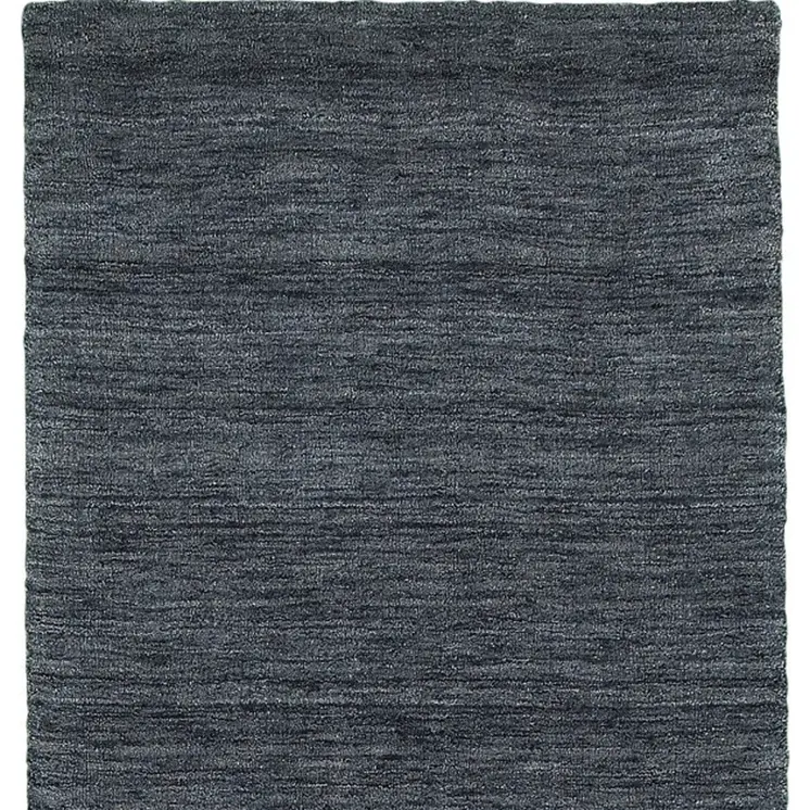 8' Navy Blue Wool Hand Tufted Runner Rug