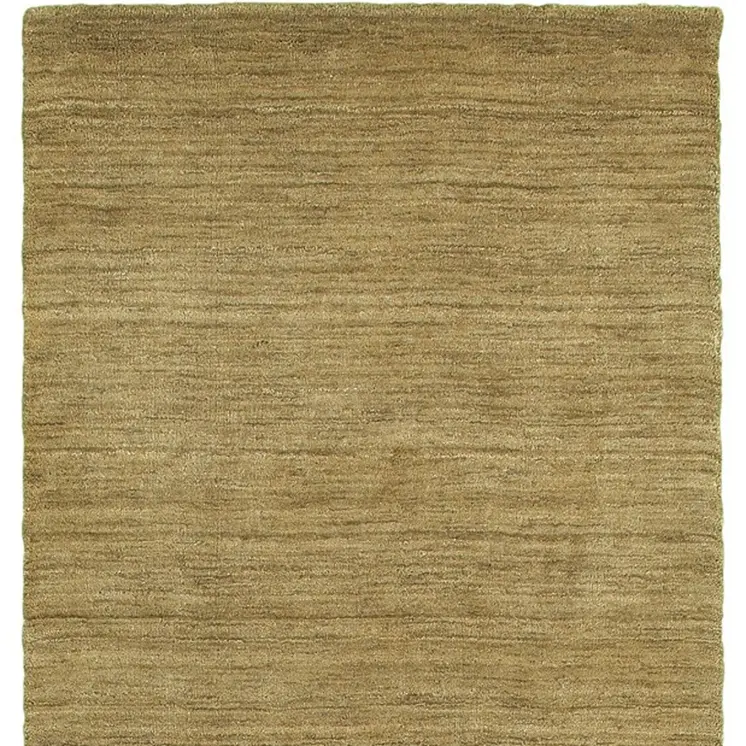 8' Gold Wool Hand Tufted Runner Rug