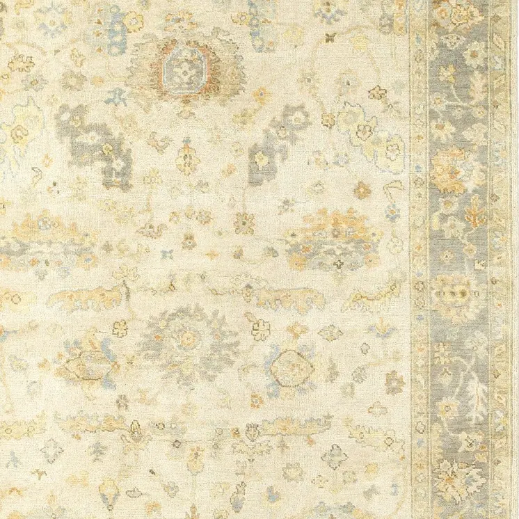 8' X 10' Beige And Gray Wool Oriental Hand Knotted Area Rug