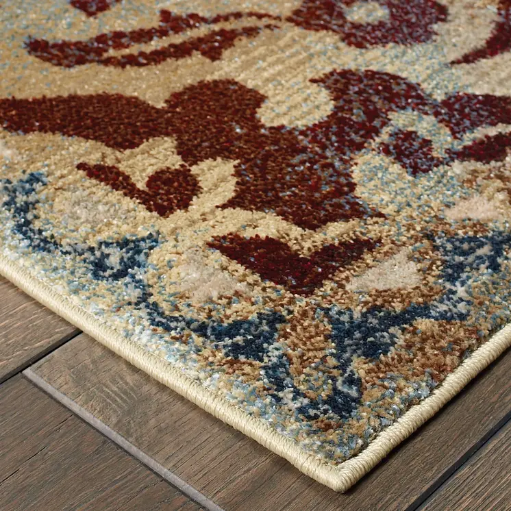 8' X 11' Gold And Red Oriental Area Rug