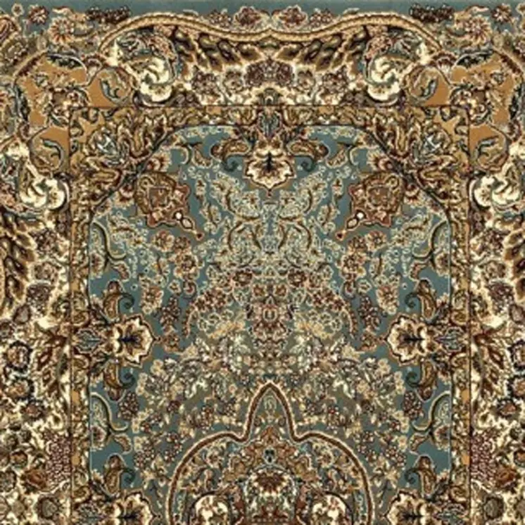 10' Blue And Gold Medallion Runner Rug With Fringe
