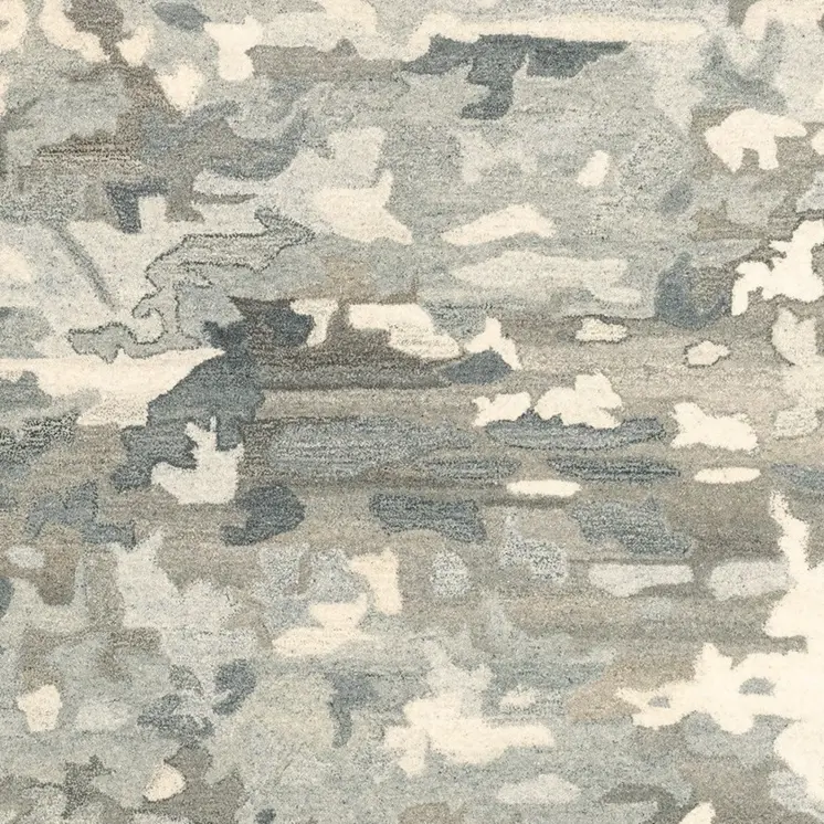 5' X 8' Gray And Charcoal Wool Abstract Hand Tufted Area Rug
