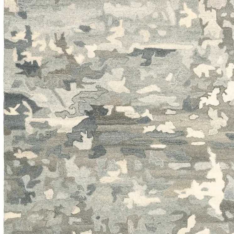 5' X 8' Gray And Charcoal Wool Abstract Hand Tufted Area Rug