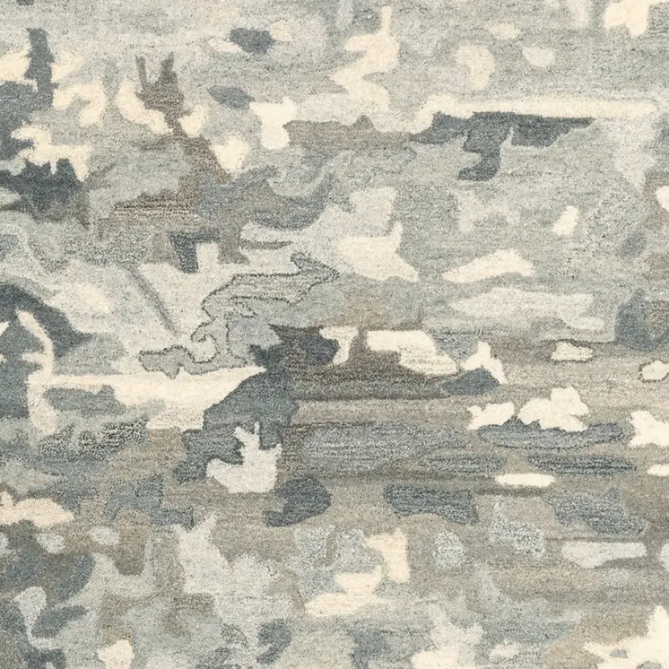 5' X 8' Gray And Charcoal Wool Abstract Hand Tufted Area Rug