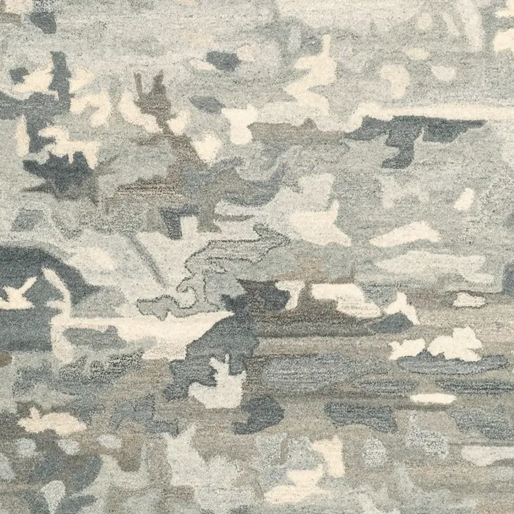 5' X 8' Gray And Charcoal Wool Abstract Hand Tufted Area Rug