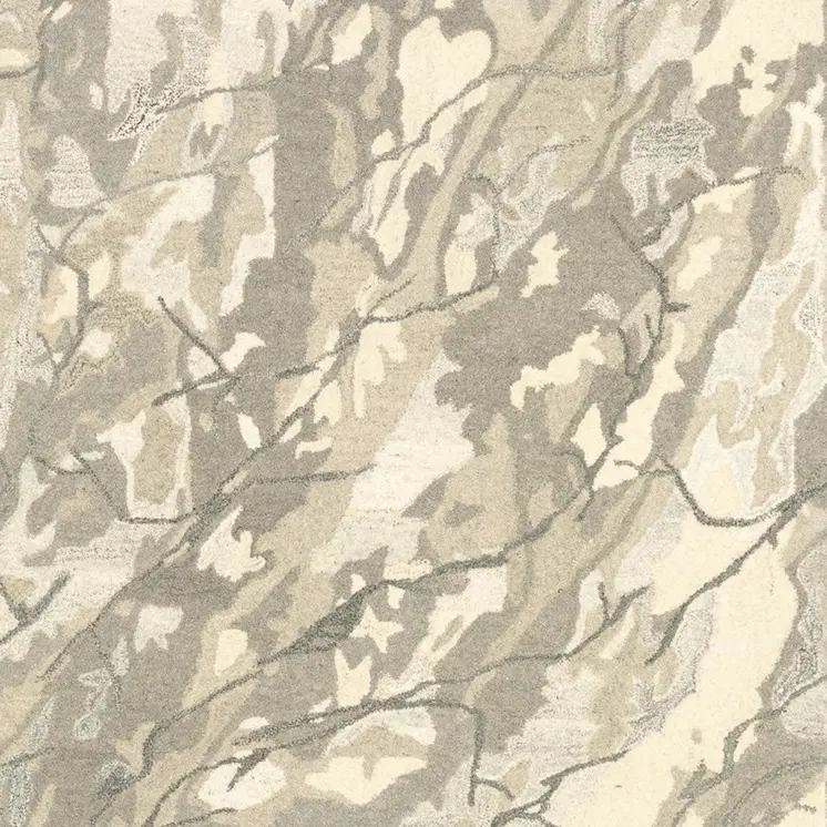 5' X 8' Beige And Ivory Wool Abstract Hand Tufted Area Rug