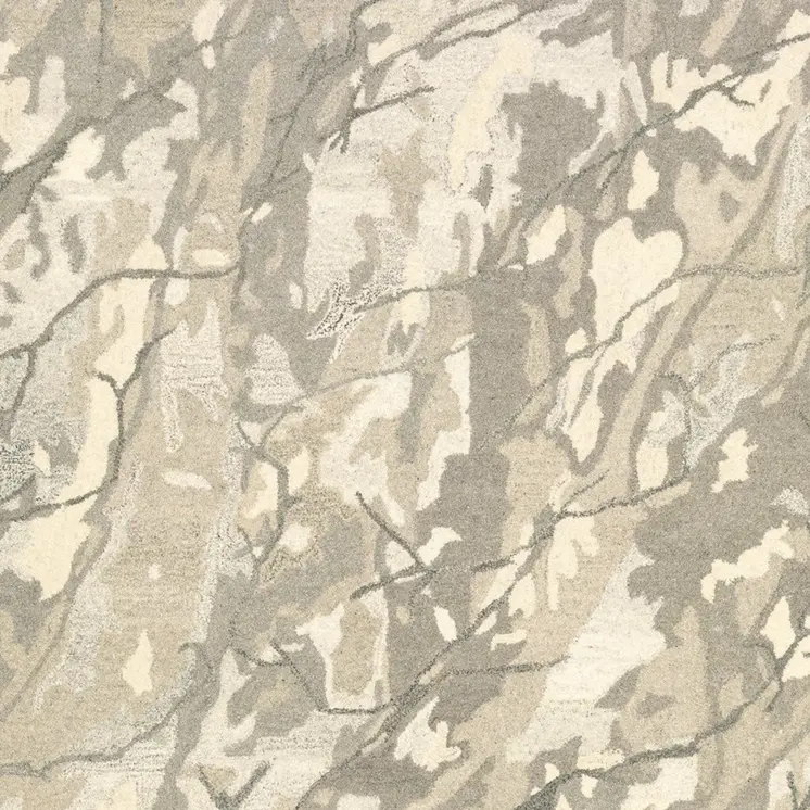 5' X 8' Beige And Ivory Wool Abstract Hand Tufted Area Rug