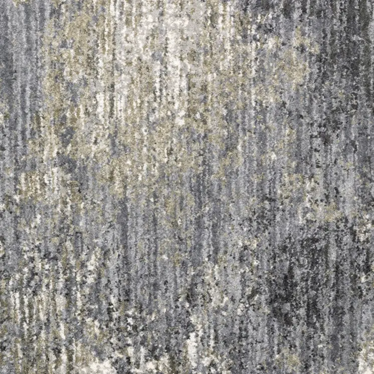 4' X 6' Gray And Ivory Abstract Shag Area Rug