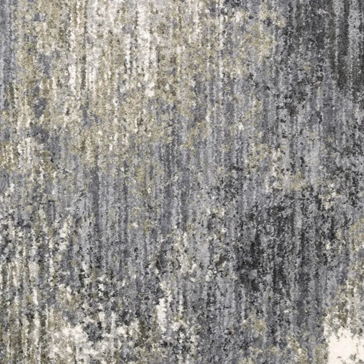 4' X 6' Gray And Ivory Abstract Shag Area Rug
