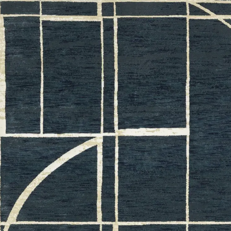8' X 11' Blue And Ivory Geometric Area Rug