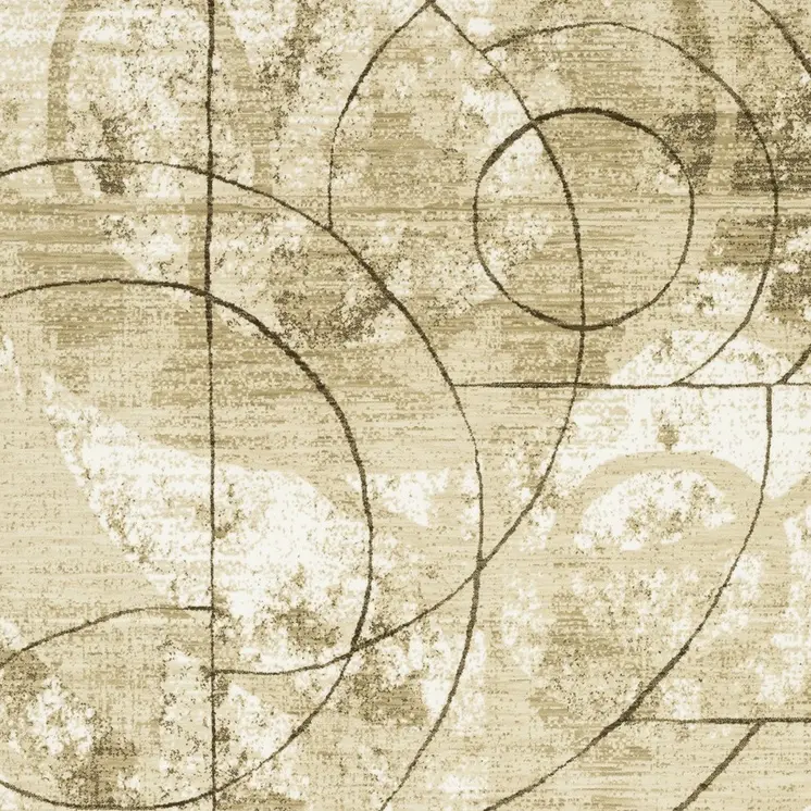 8' X 11' Beige And Brown Geometric Area Rug