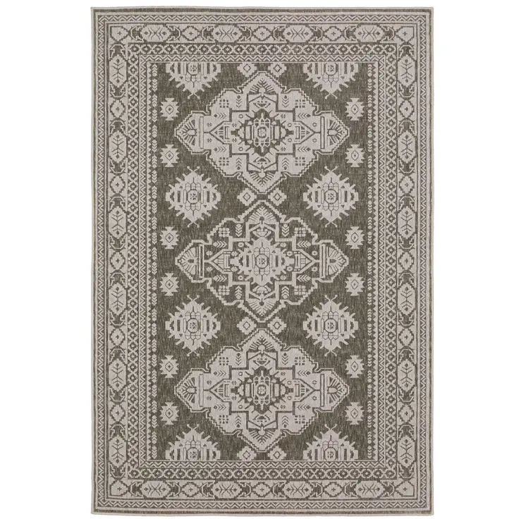 8' X 11' Gray Medallion Area Rug