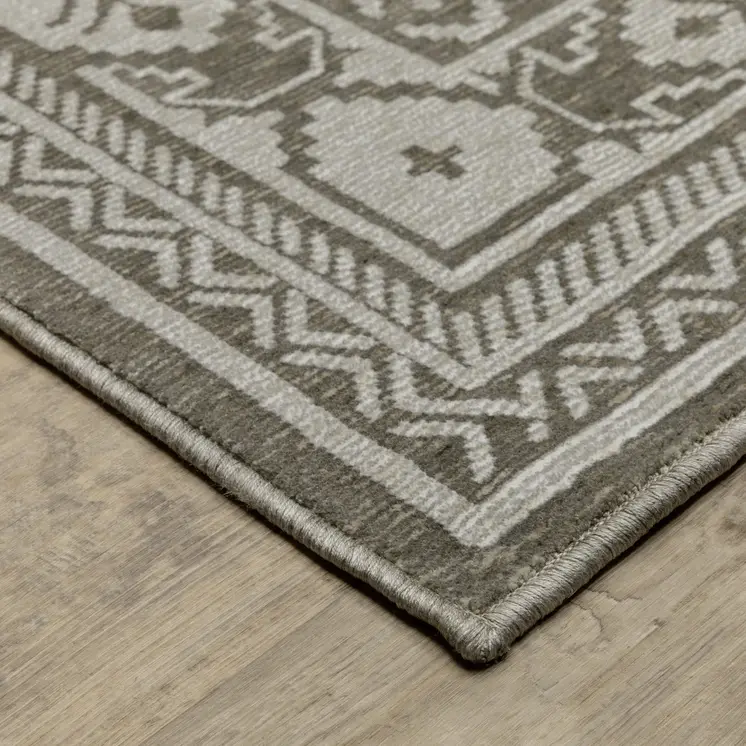 8' X 11' Gray Medallion Area Rug
