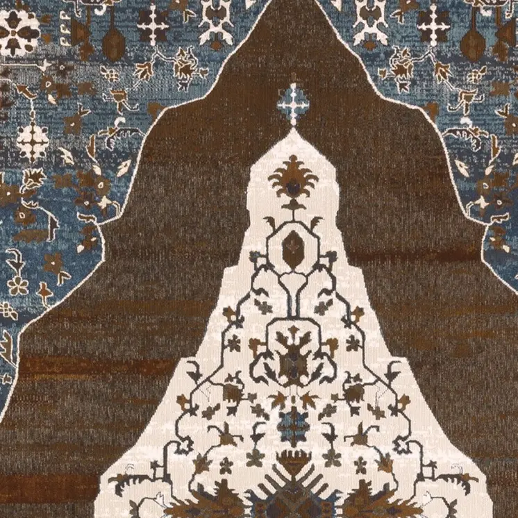 8' X 11' Gray And Blue Medallion Area Rug