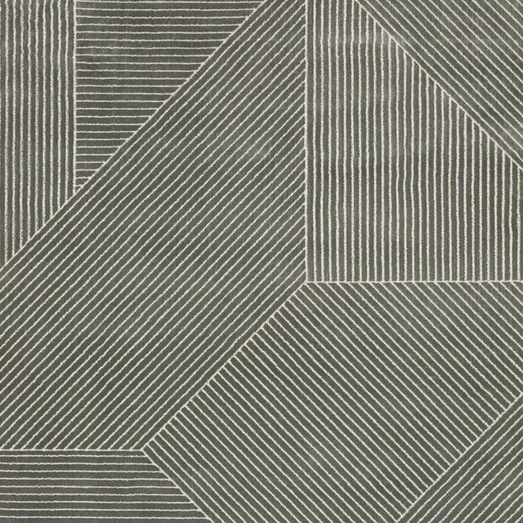 8' X 11' Gray And Ivory Geometric Area Rug