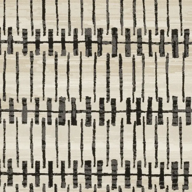 8' X 11' Beige And Black Geometric Area Rug