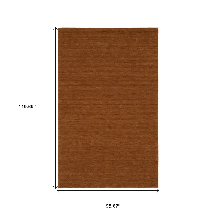8' X 10' Rust Wool Hand Tufted Area Rug
