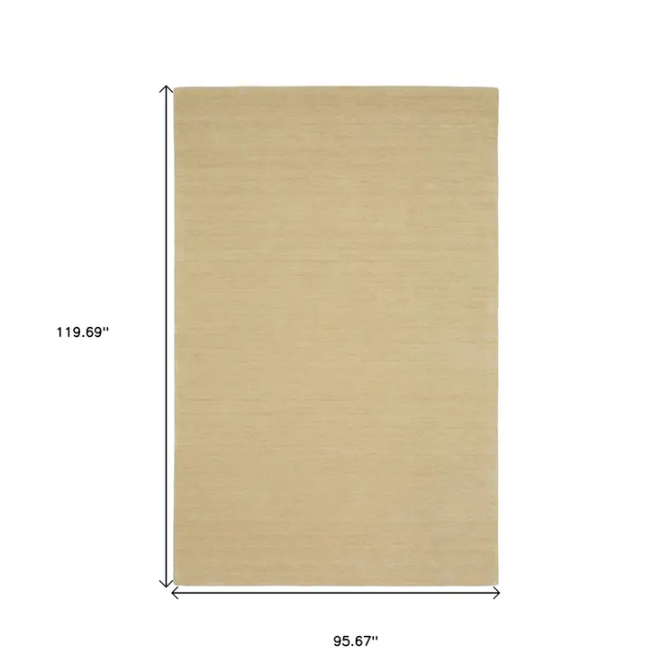 8' X 10' Beige Wool Hand Tufted Area Rug