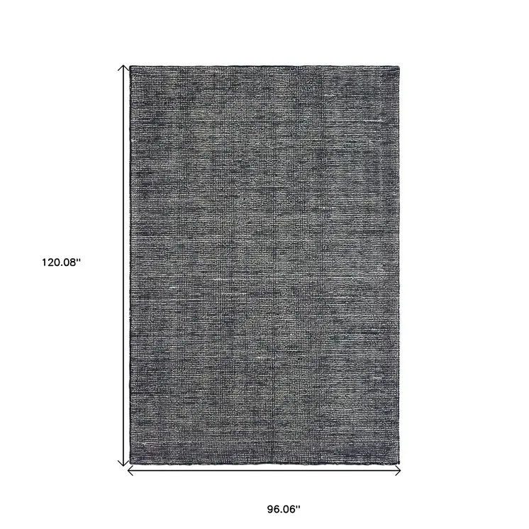 8' X 10' Charcoal Hand Tufted Area Rug
