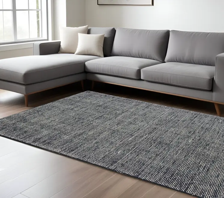 8' X 10' Charcoal Hand Tufted Area Rug