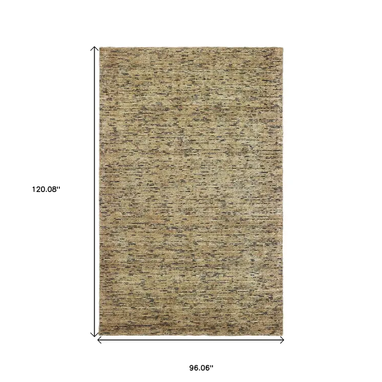 8' X 10' Gold Hand Tufted Area Rug