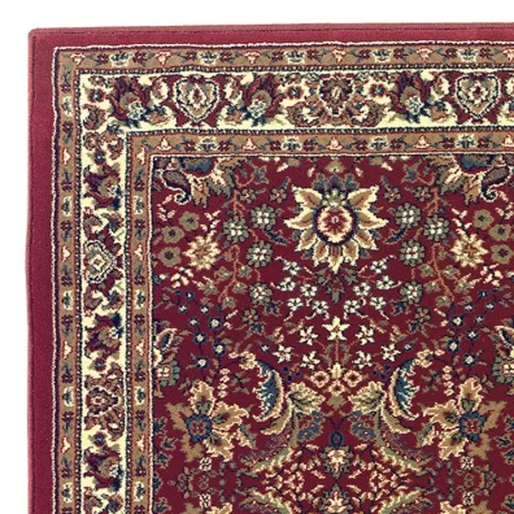 9' Red And Ivory Oriental Runner Rug