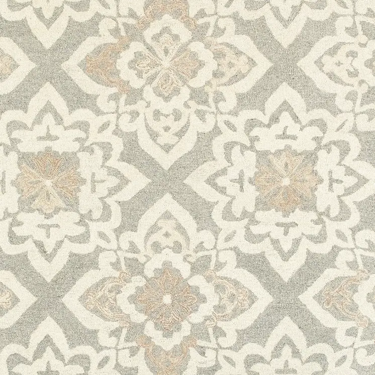 8' X 10' Gray And Sand Wool Geometric Hand Tufted Area Rug