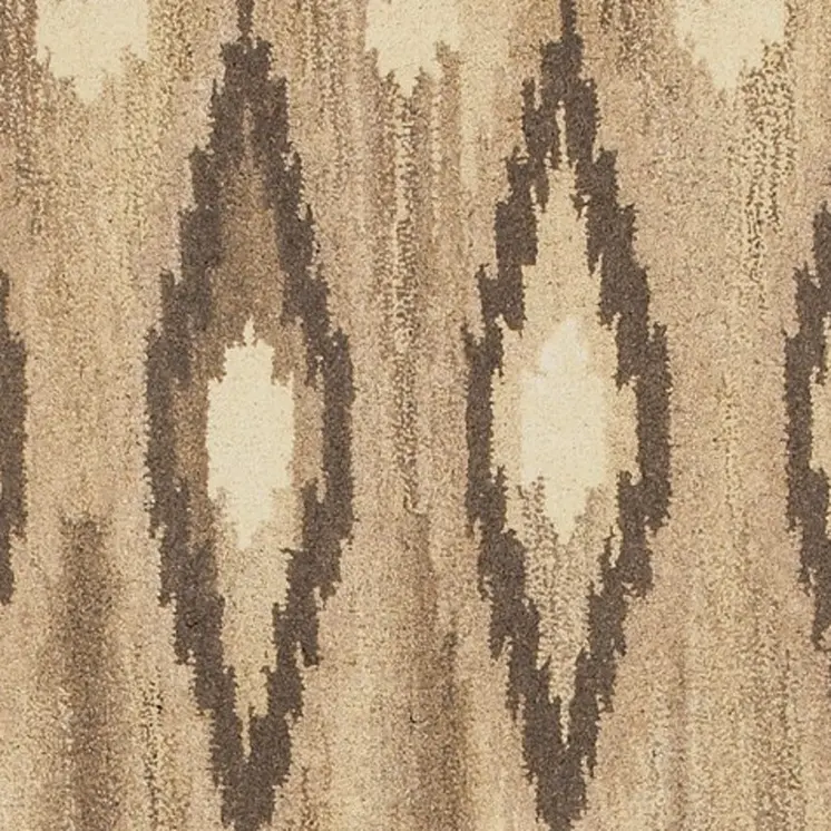 8' Beige And Ivory Wool Abstract Hand Tufted Runner Rug
