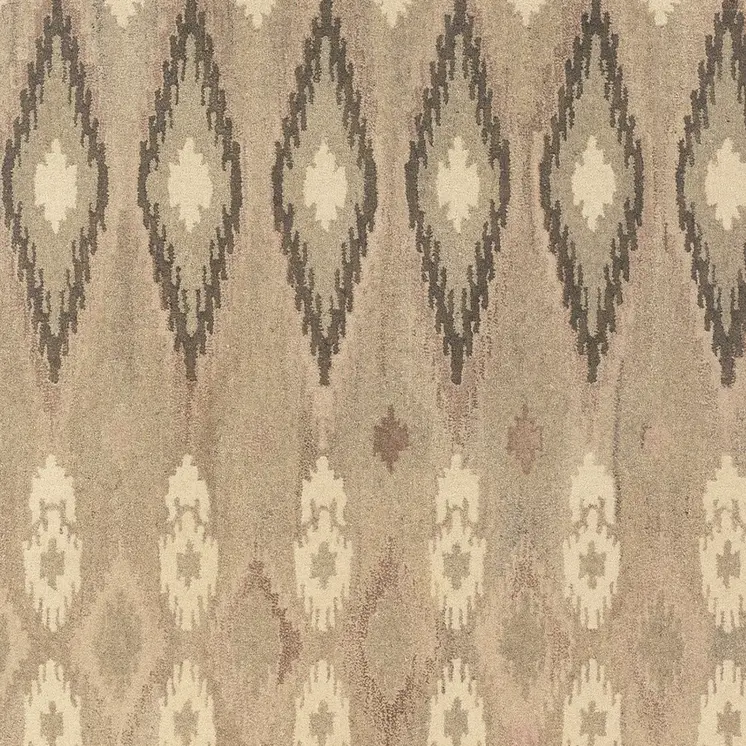 8' X 10' Beige And Ivory Wool Abstract Hand Tufted Area Rug