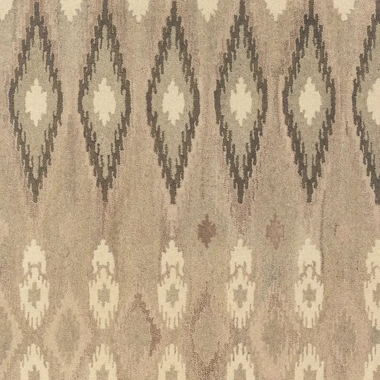 8' X 10' Beige And Ivory Wool Abstract Hand Tufted Area Rug