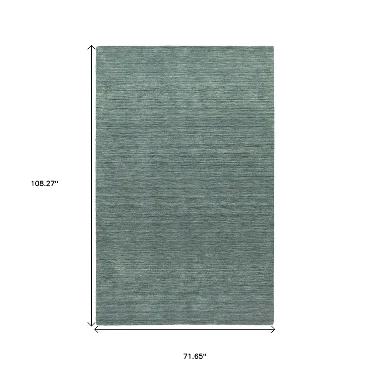 6' X 9' Light Blue Wool Hand Tufted Area Rug