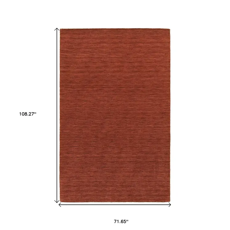 6' X 9' Rust Wool Hand Tufted Area Rug