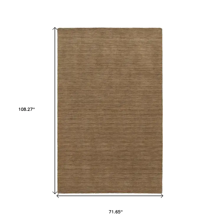 6' X 9' Tan Wool Hand Tufted Area Rug