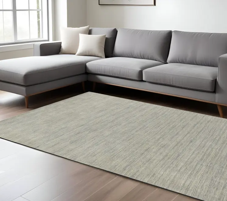 6' X 9' Gray Wool Hand Tufted Area Rug